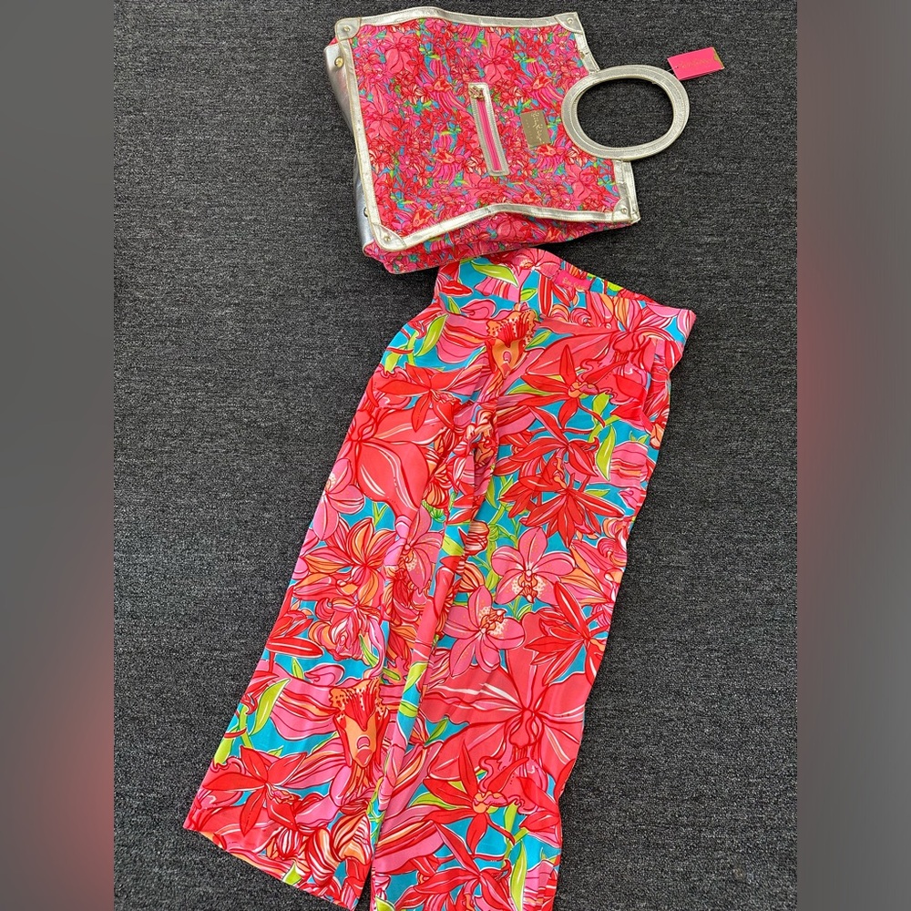 Lilly Pulitzer Jubilee pant and bag set - Picture 1 of 1